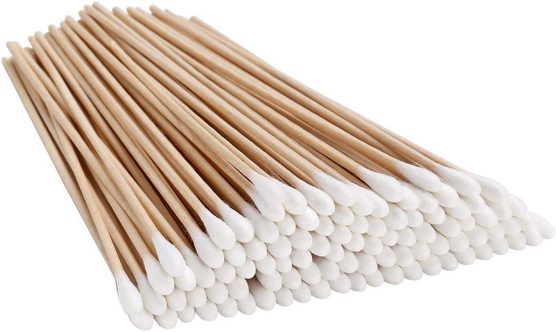 Gmark 500pcs Count 6" Cotton Swabs Wooden Sticks Cotton Tipped Applicator GM1091B - Image 1